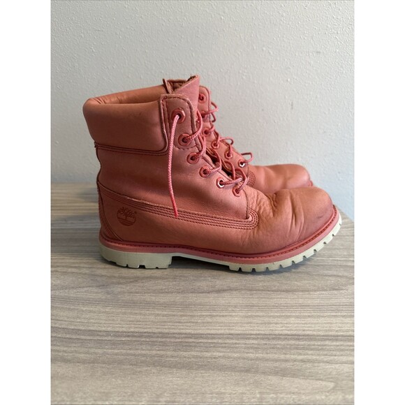 Timberland Women’s 6-Inch Premium Waterproof Boots Pink Nubuck Leather Size 10 - Picture 1 of 11